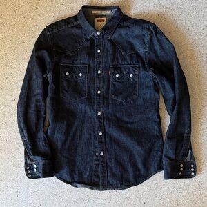 Levi's Men's Casual Sawtooth 1955 Reproduction Denim Shirt - Deep Indigo Medium